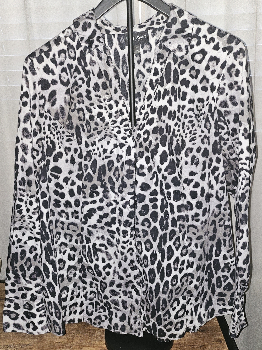 Lane Bryant Black & White Animal Print Blouse- Plus Size